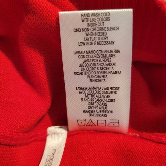 NWOT Calvin Klein Metallic Studded Sleeve Red Calvin Klein Knit Top - Picture 8 of 8